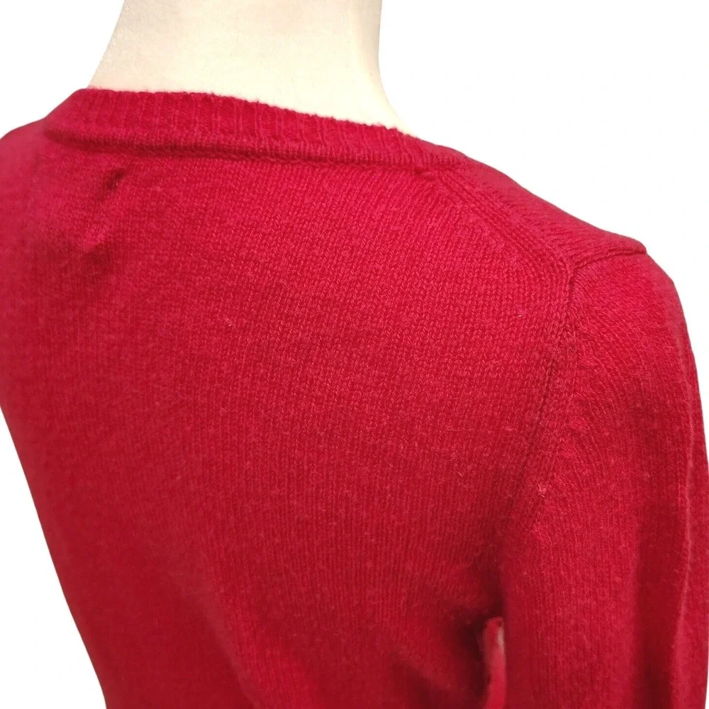 American Eagle Pink Preppy V-Neck Sweater Long Sleeve Knit Women‎ Medium